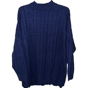 Vintage Mathias women’s plus navy blue sweater and skirt set outfit (size 2X)